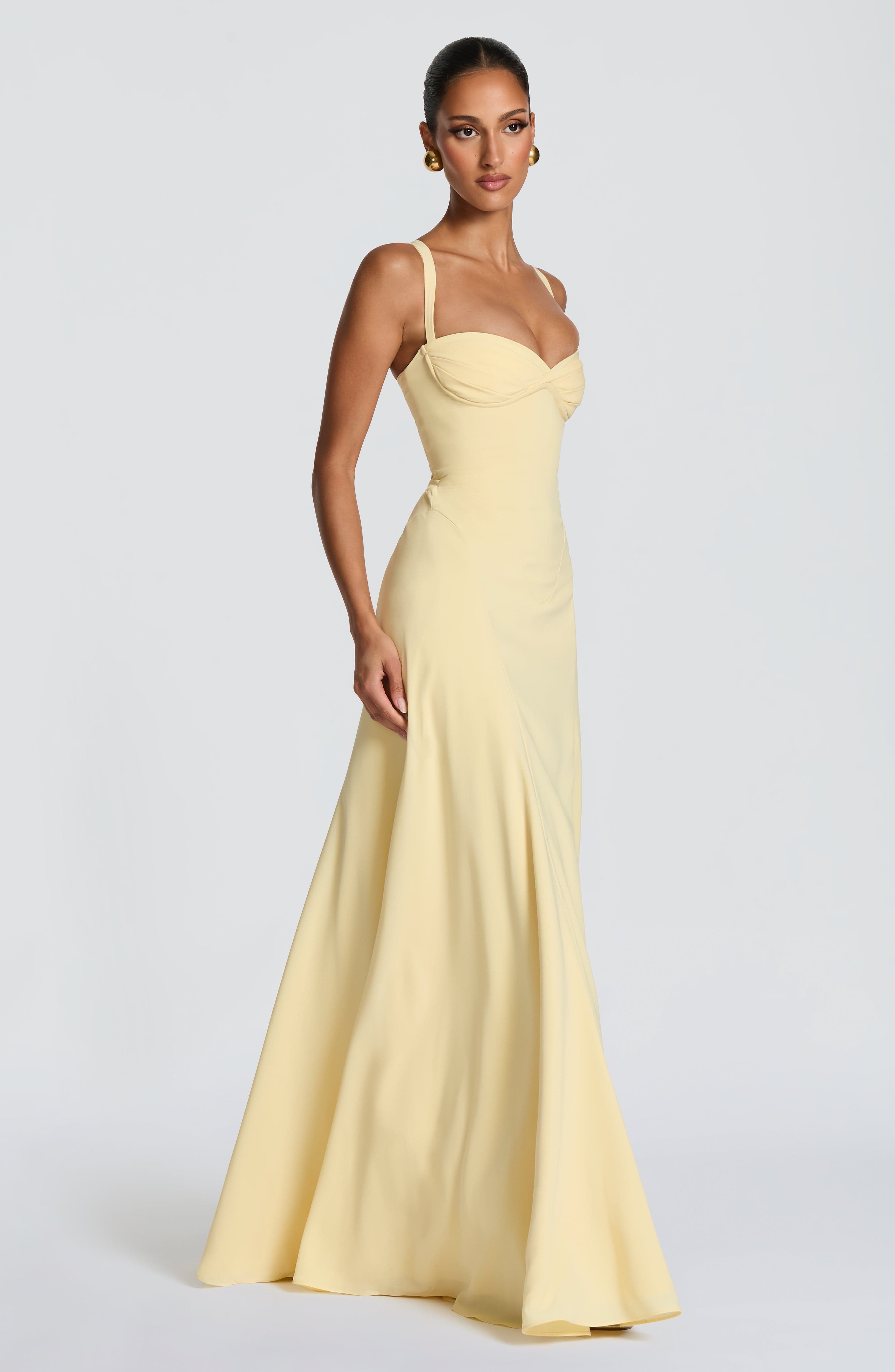 Corset Bodice A Line Flared Prom Maxi Dress