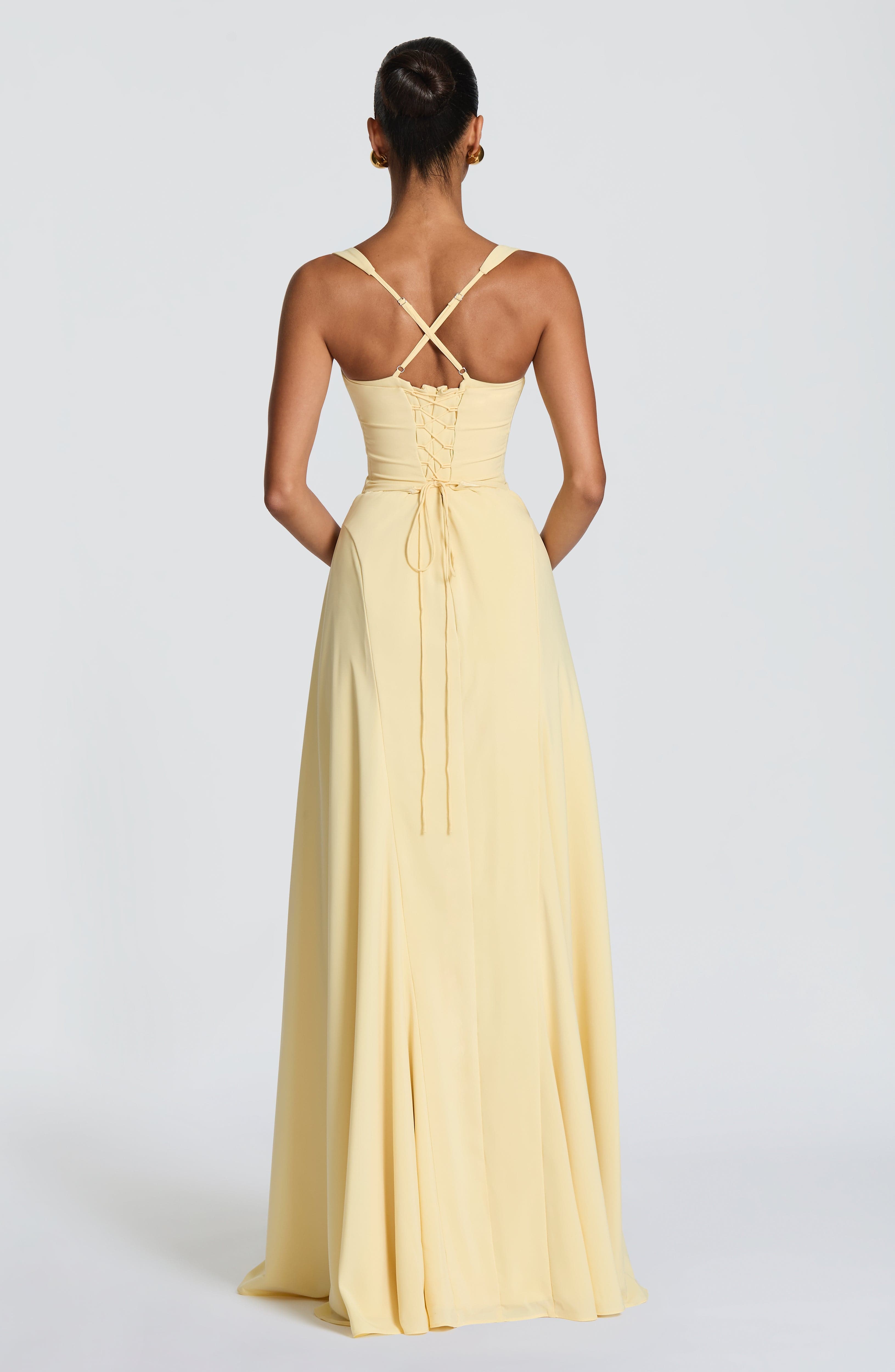 Corset Bodice A Line Flared Prom Maxi Dress