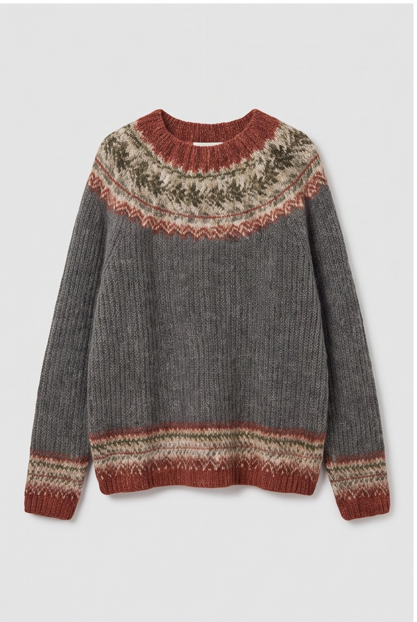 Flatlay of the ribbed knit crew neck jumper, colourway 6