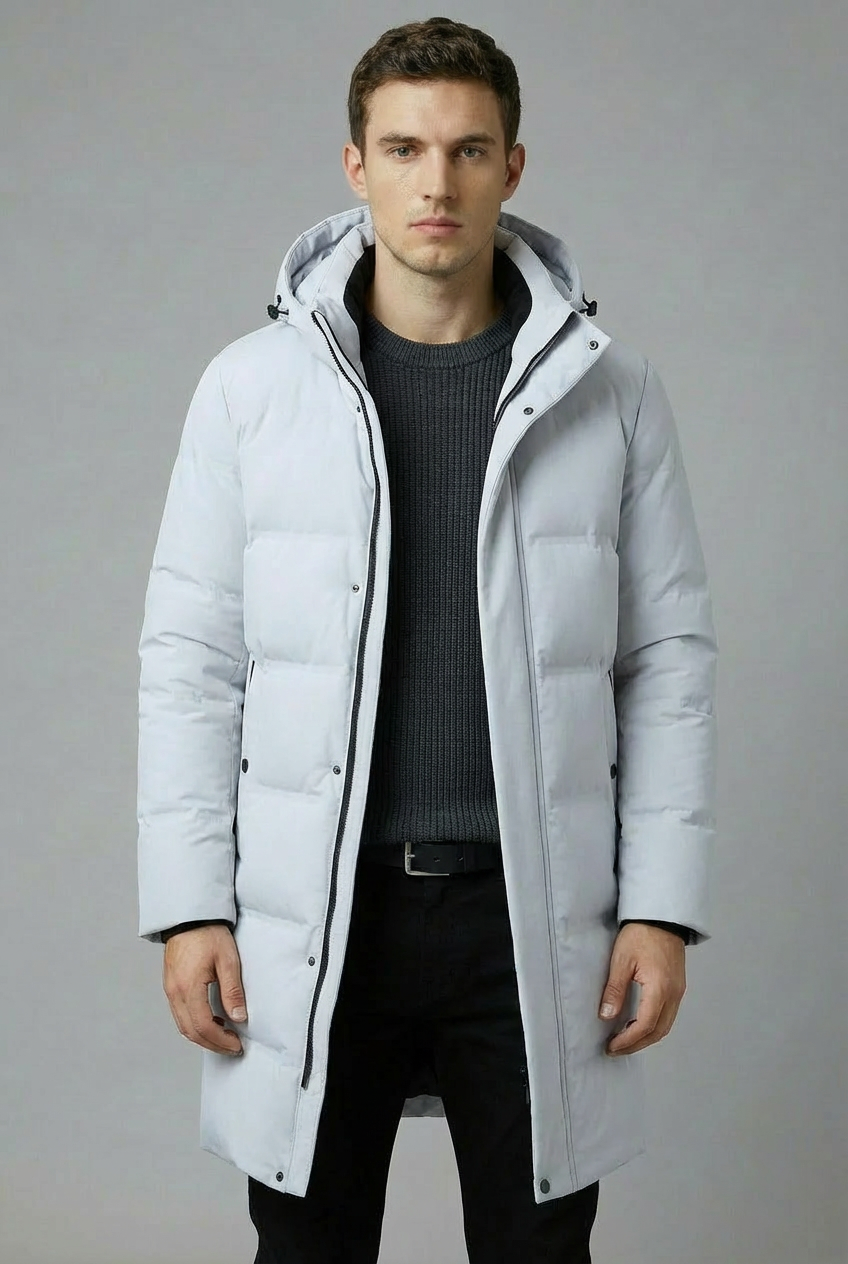 Men’s Insulated Hooded Winter Parka – Long Padded Winter Coat