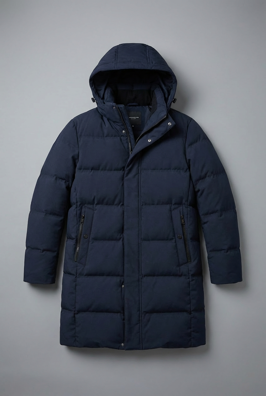Men’s Insulated Hooded Winter Parka – Long Padded Winter Coat