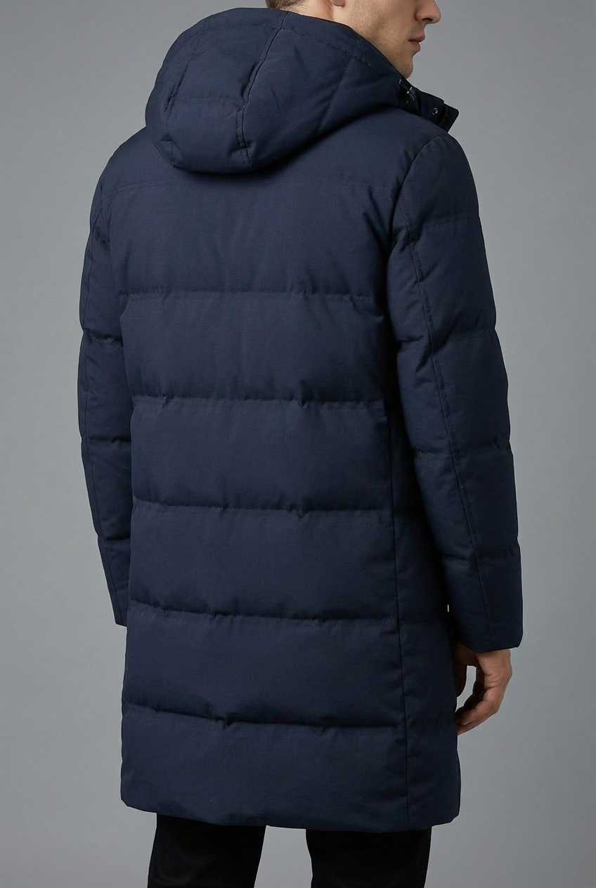 Men’s Insulated Hooded Winter Parka – Long Padded Winter Coat