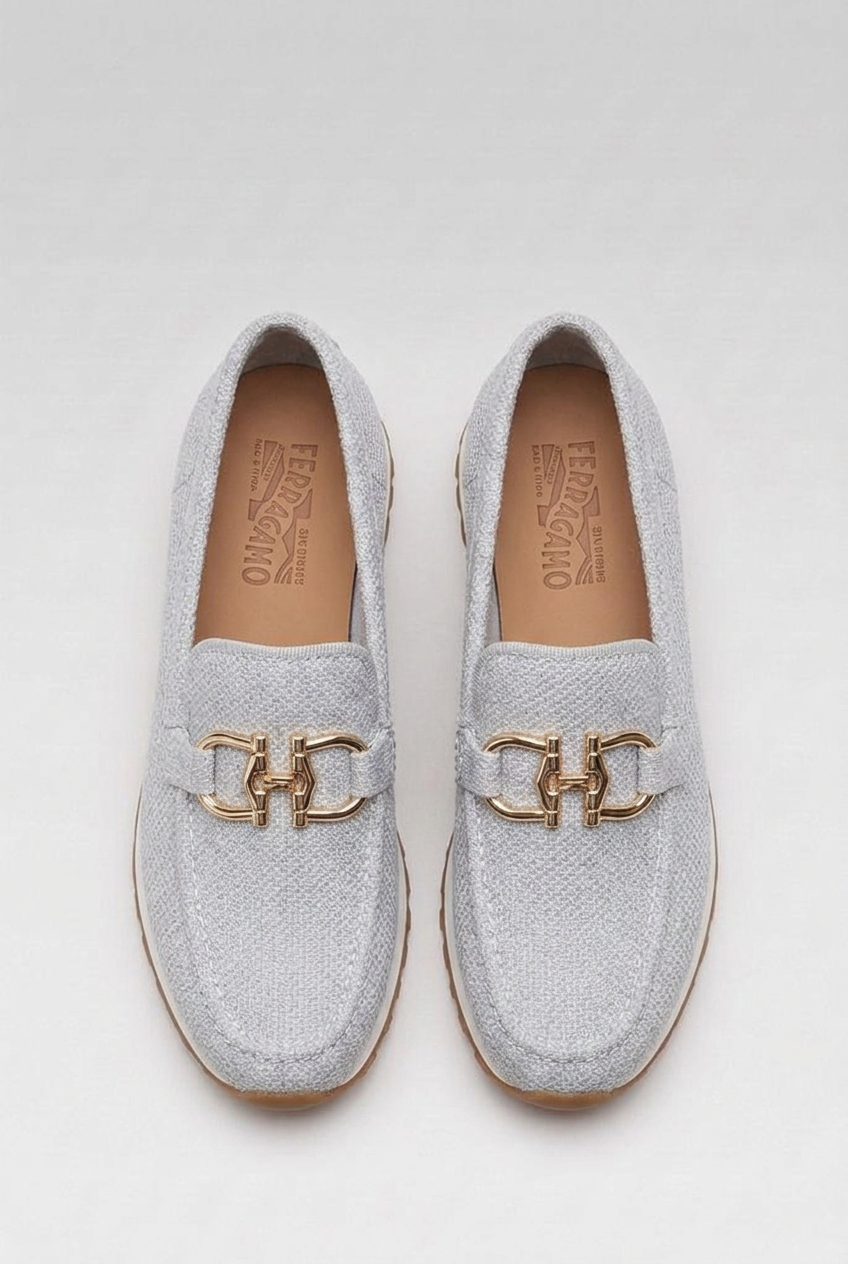 Chain Buckle Woven Orthopaedic Loafer Trainers Women