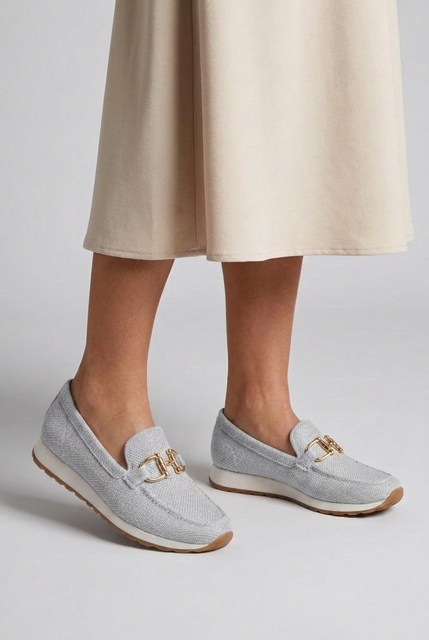 Chain Buckle Woven Orthopaedic Loafer Trainers Women