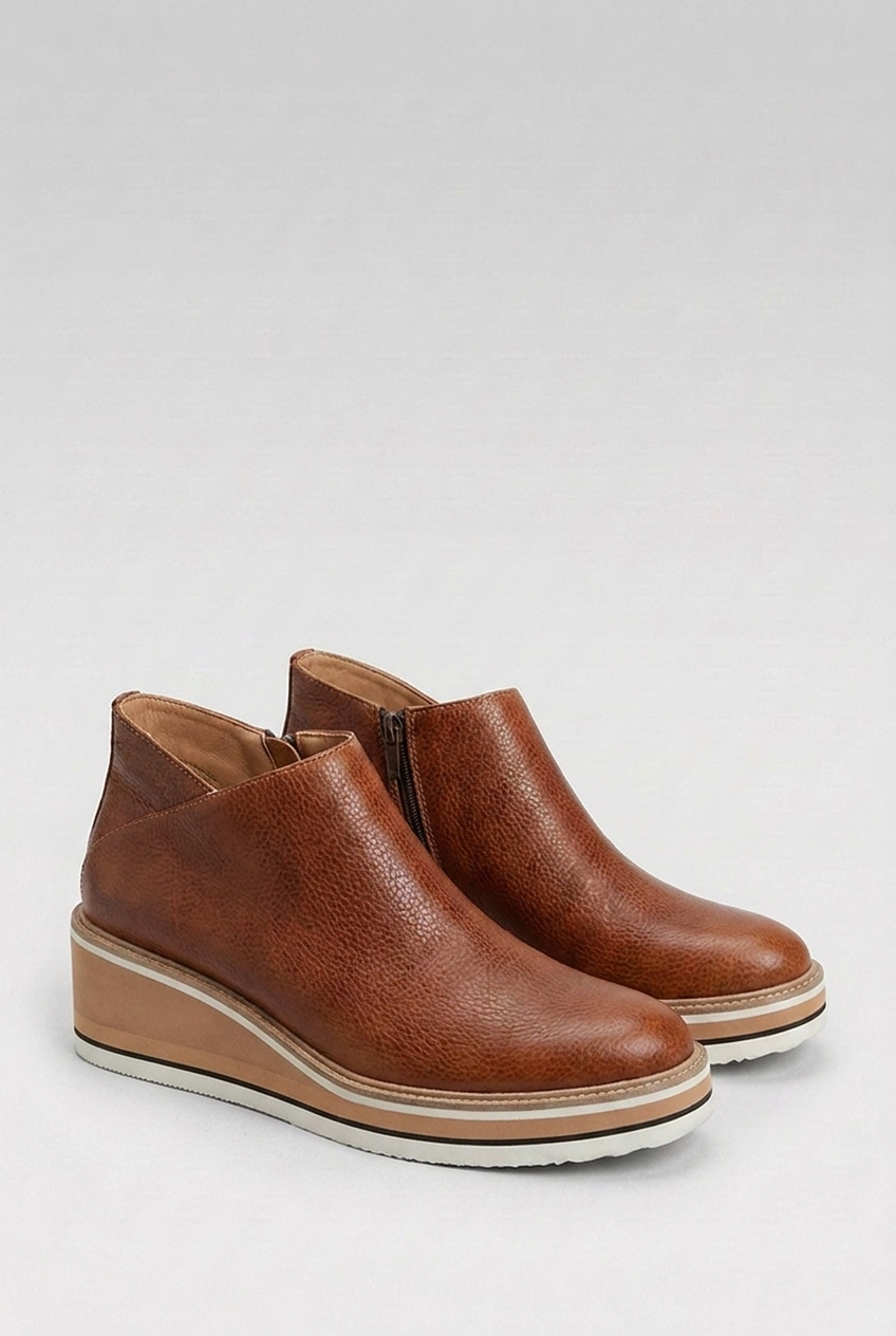 Wedge Sole Slip-On Orthopaedic Ankle Boots Women