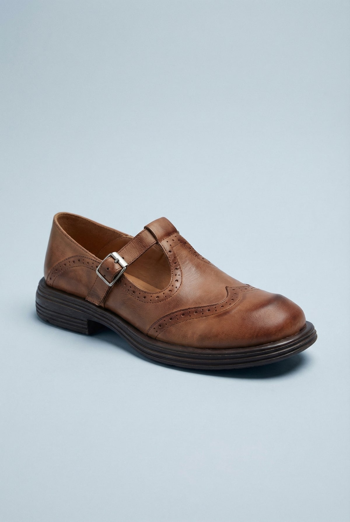Women's Classic Mary Jane Leather T-Strap Shoes