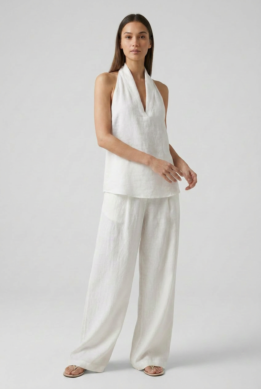 Halterneck Top Wide Leg Trouser Co-ord Set