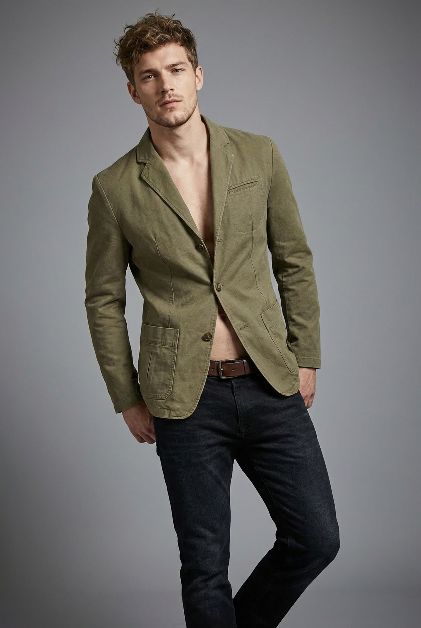 Men's Lightweight Casual Blazer with Tailored Fit