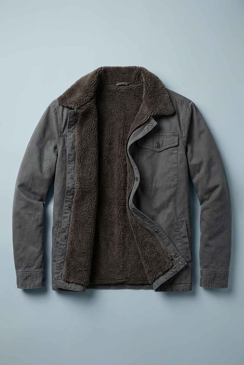 Men's Warm Sherpa Lined Casual Jacket