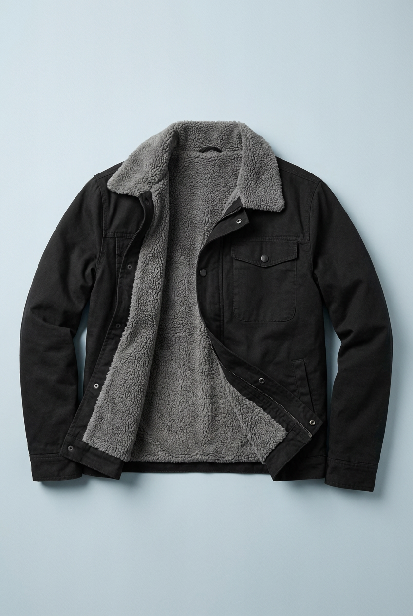 Men's Warm Sherpa Lined Casual Jacket