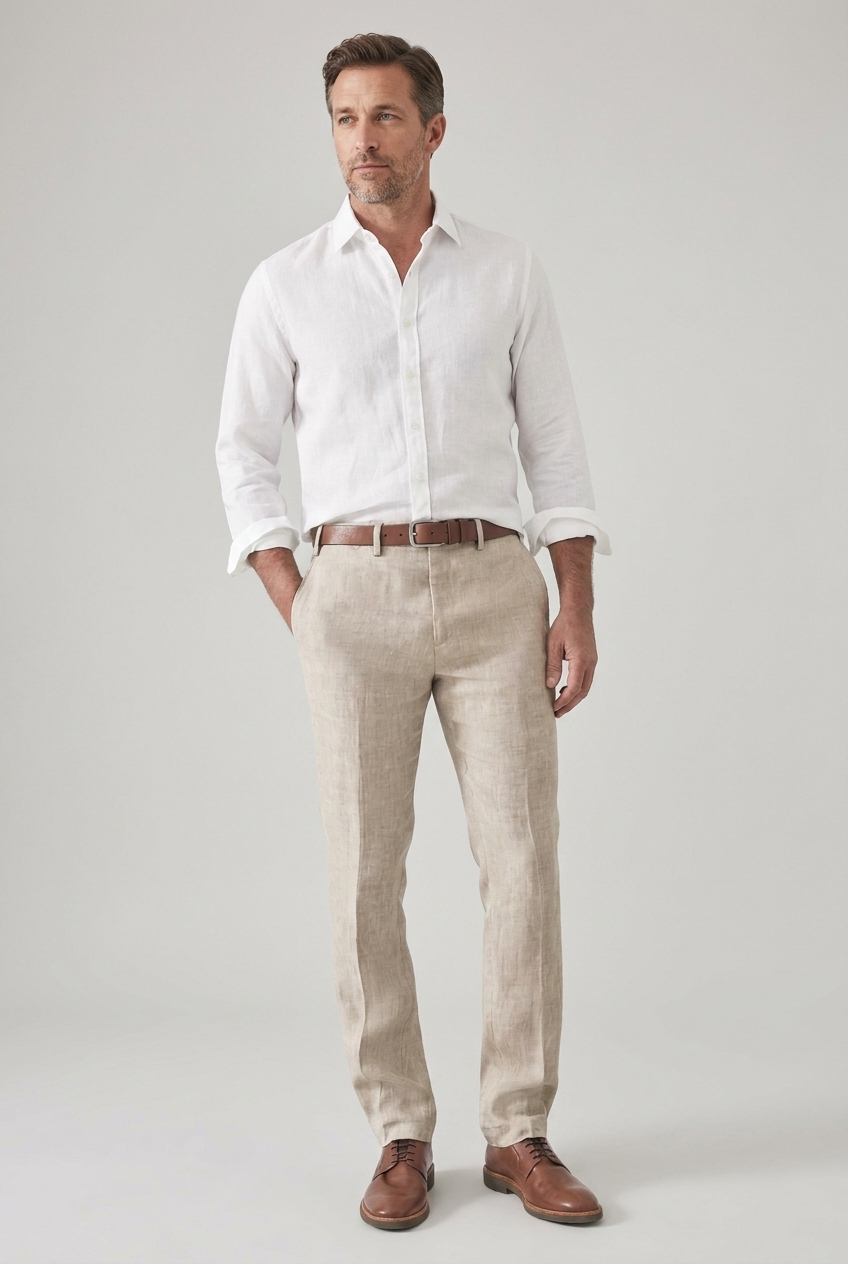Men's Breathable Regular Fit Casual Business Trousers