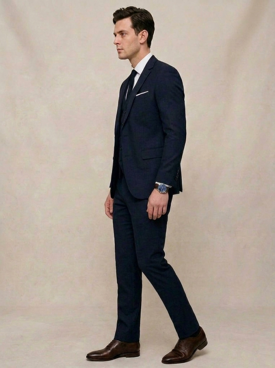 Three Piece Tailored Tie Suit Men