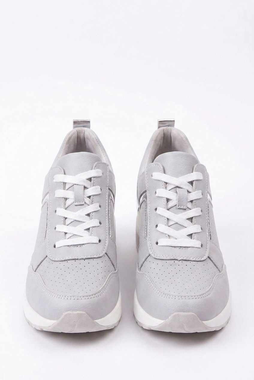 Wedge Sole Metallic Trim Orthopaedic Trainers Women