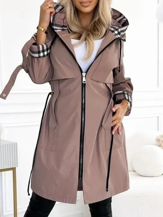 Waterproof Windproof Hooded Zip Coat Women
