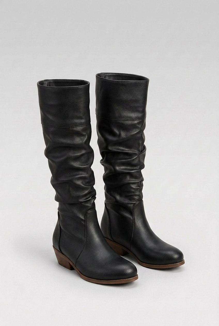 Slouchy Pointed Toe Knee High Boots Women