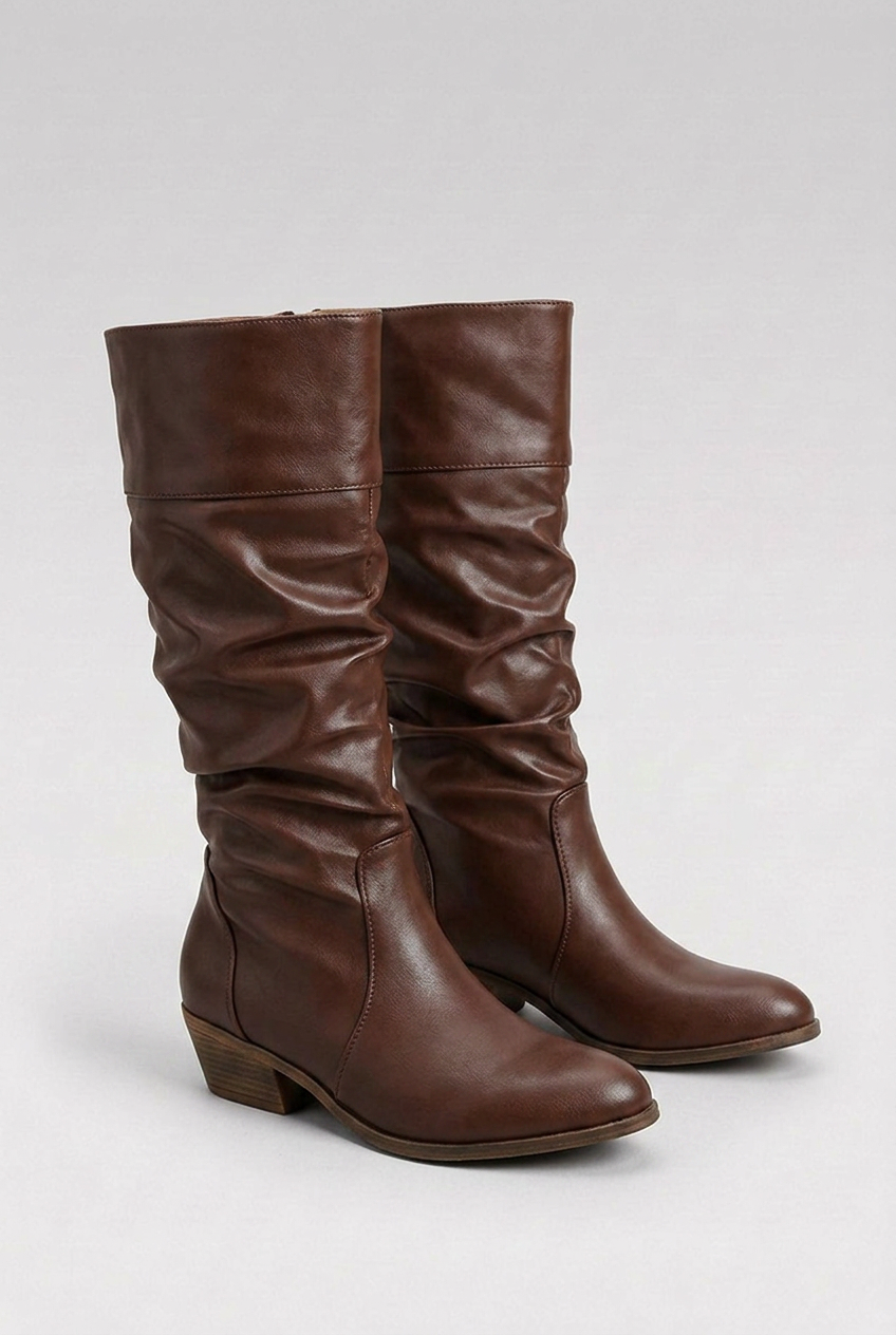 Slouchy Pointed Toe Knee High Boots Women