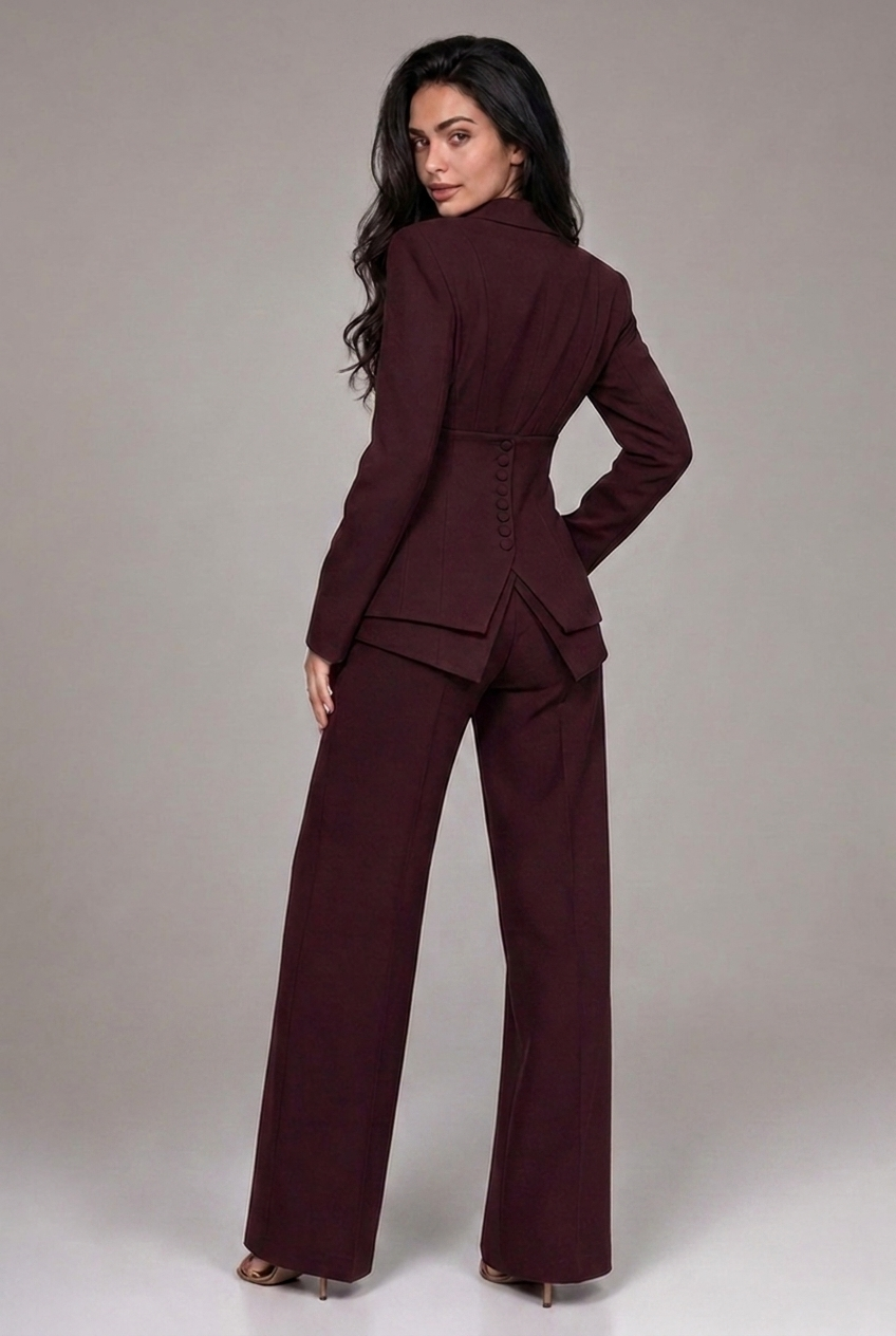 Tailored Wide Leg Comfortable Business Suit Women