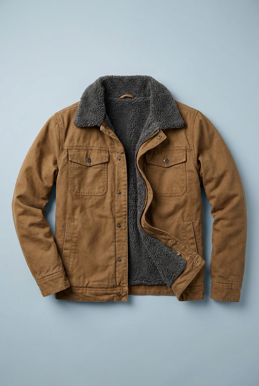 Men's Warm Sherpa Lined Casual Jacket