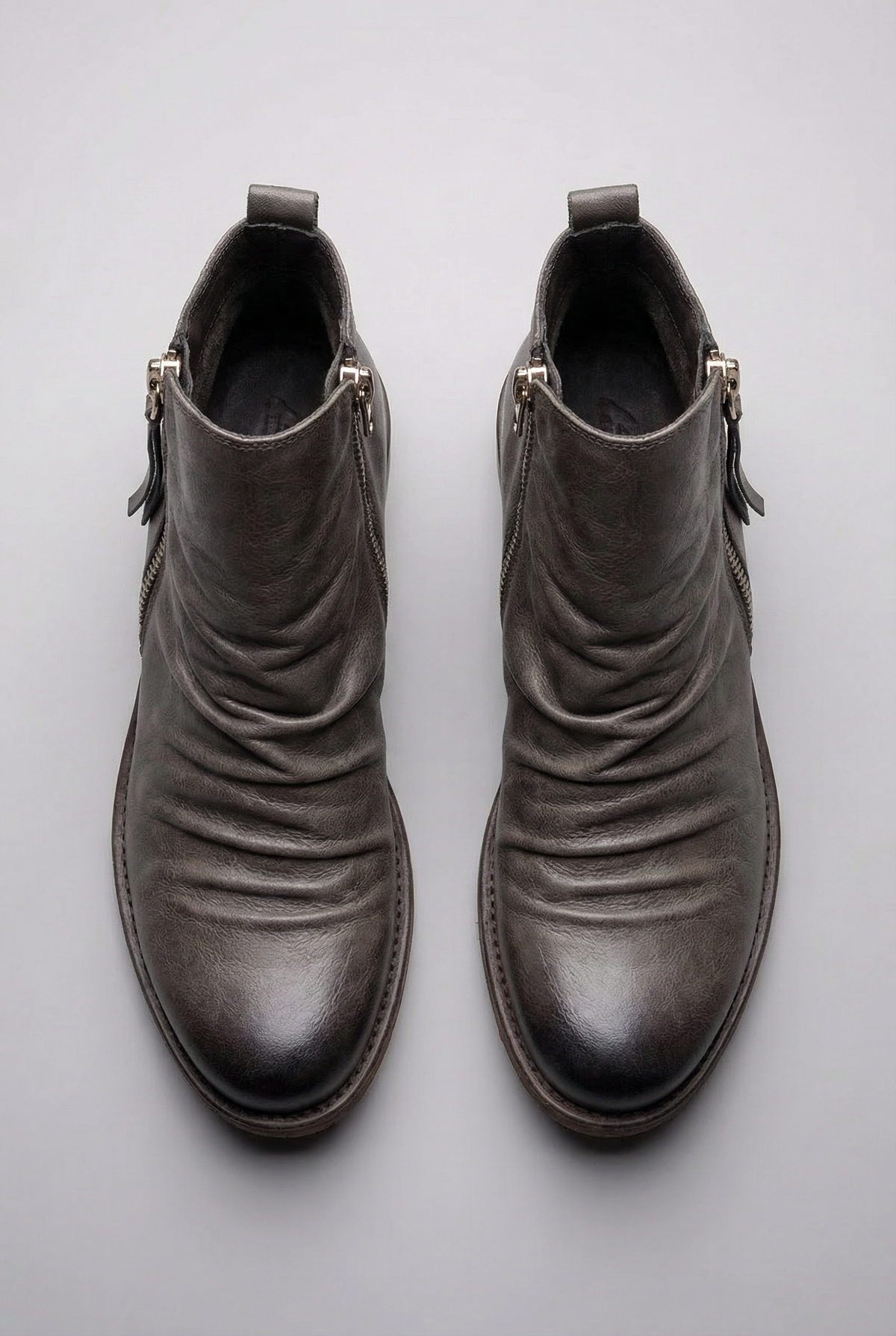 Men’s Side Zip Low Heel Ankle Boots