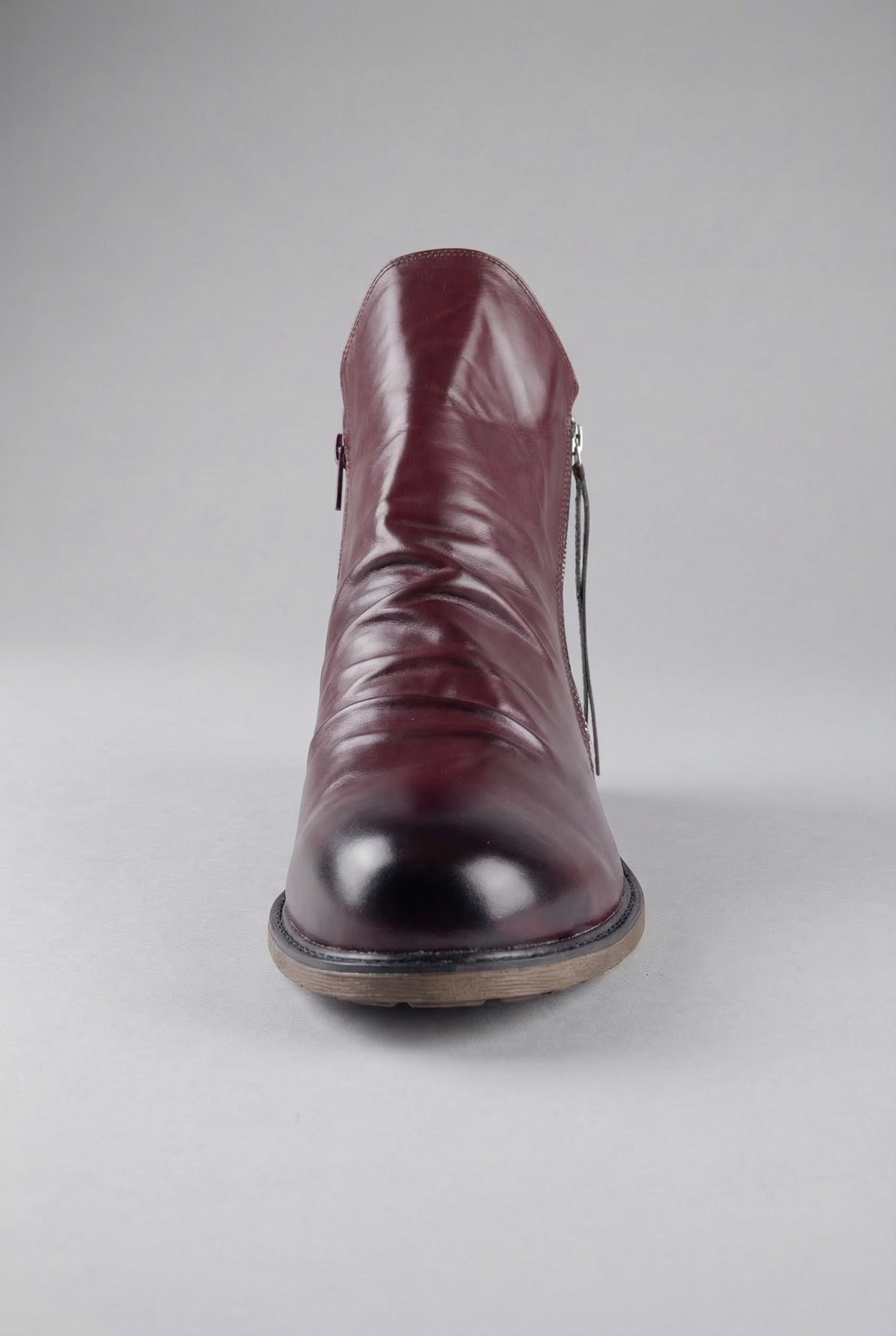 Men’s Side Zip Low Heel Ankle Boots