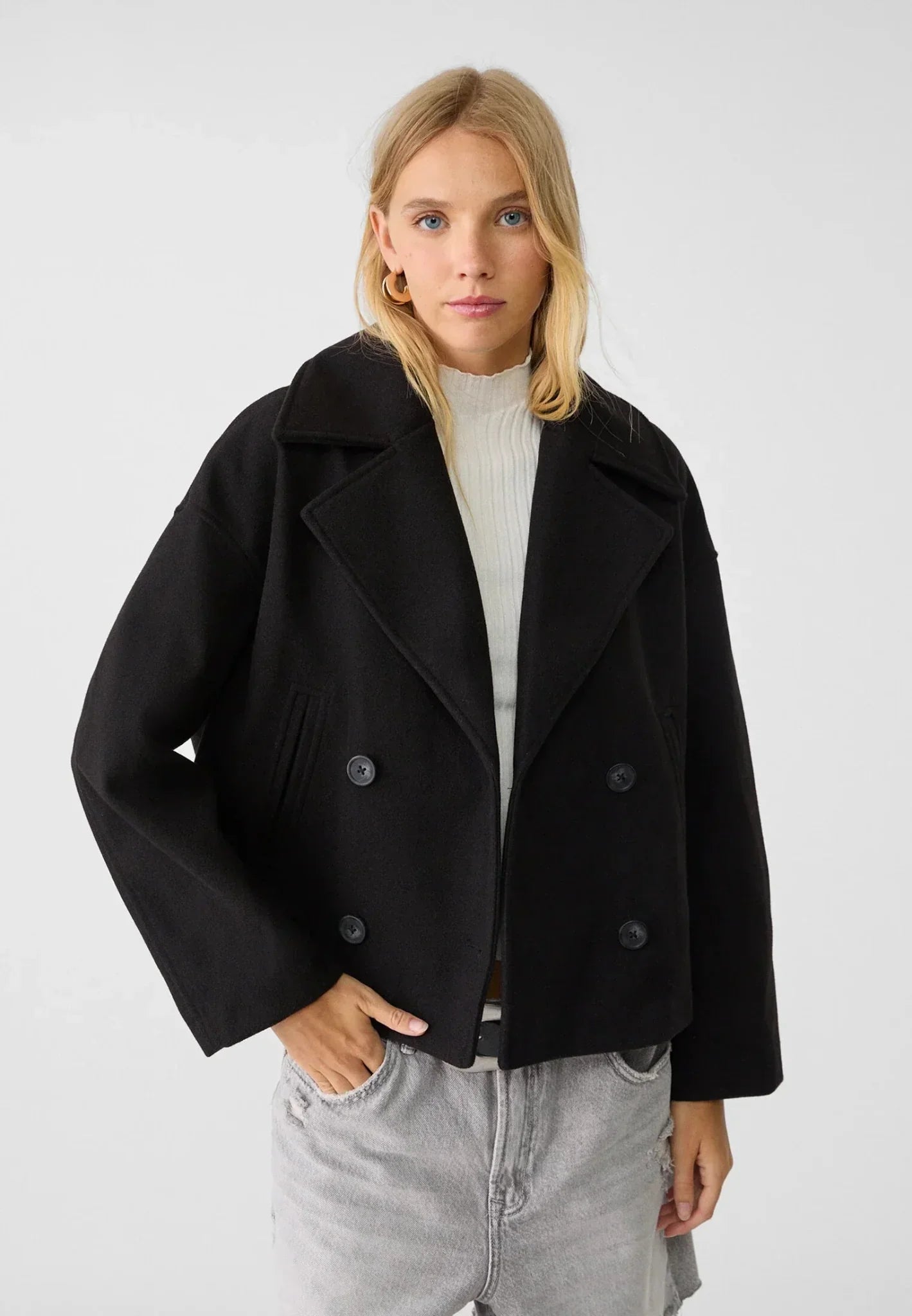 Women’s Oversized Tailored Short Trench Coat Smart Casual Style