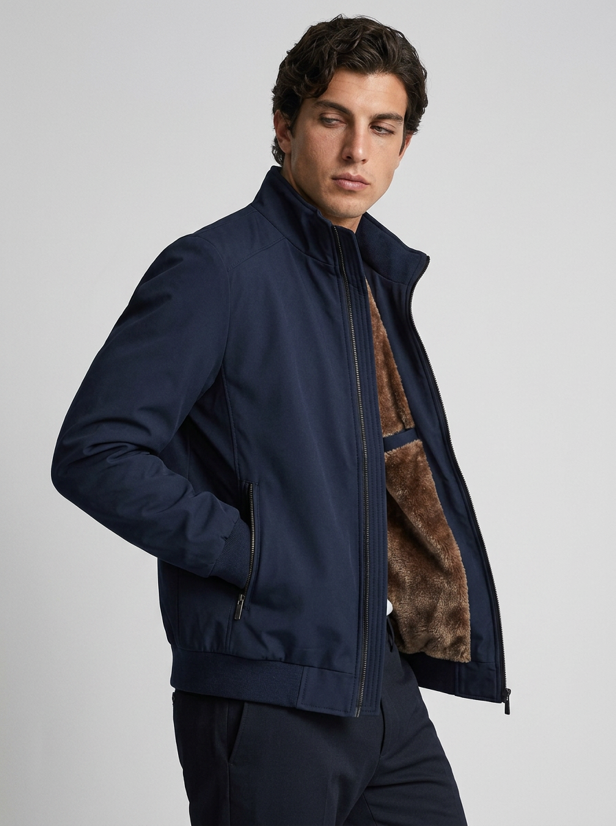 Men’s Lightweight Fleece Lining Bomber Jacket