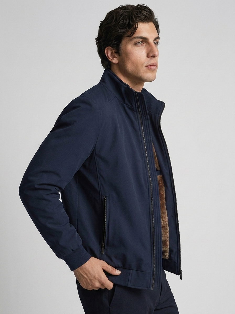Men’s Lightweight Fleece Lining Bomber Jacket