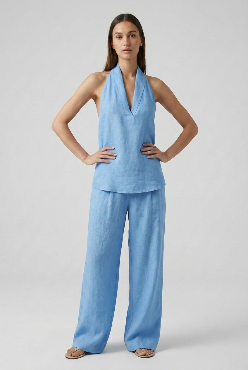 Halterneck Top Wide Leg Trouser Co-ord Set