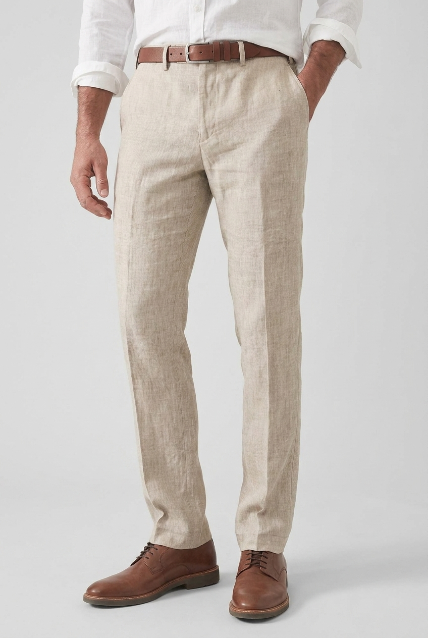Men's Breathable Regular Fit Casual Business Trousers