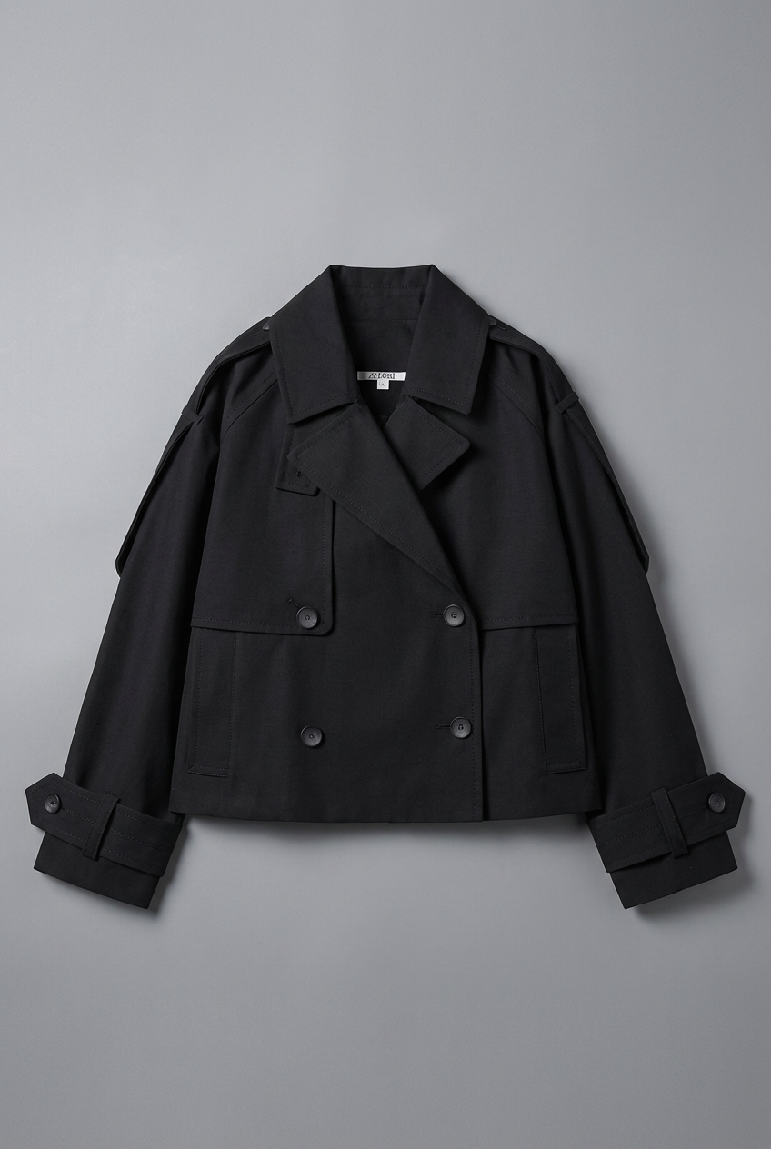 Women’s Cropped Trench Coat Lightweight Outerwear