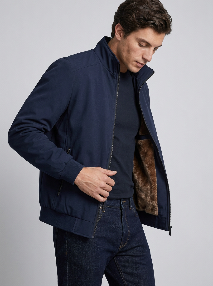 Men’s Lightweight Fleece Lining Bomber Jacket