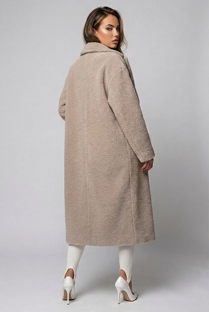 Oversized Longline Wool Style Lapel Coat Women