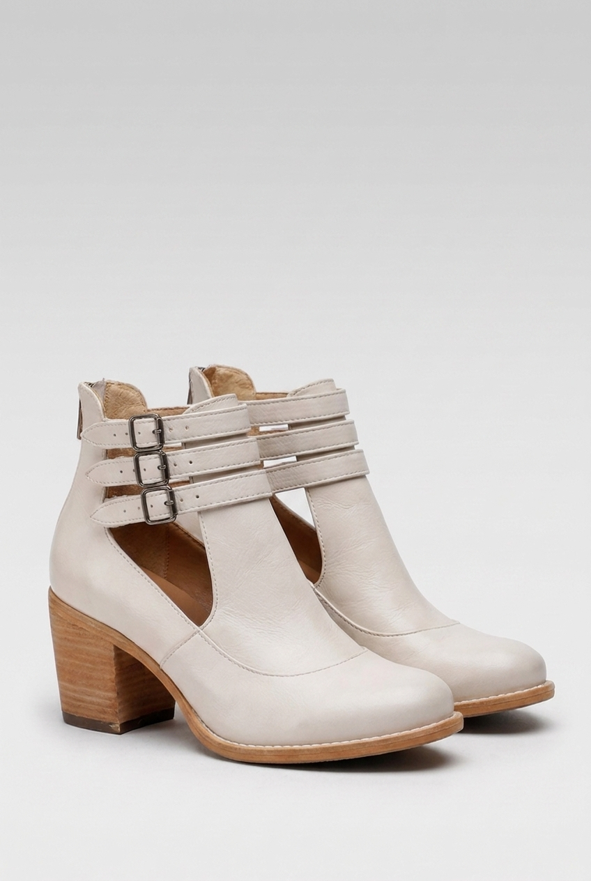 Buckle Strap Block Heel Ankle Boots Women