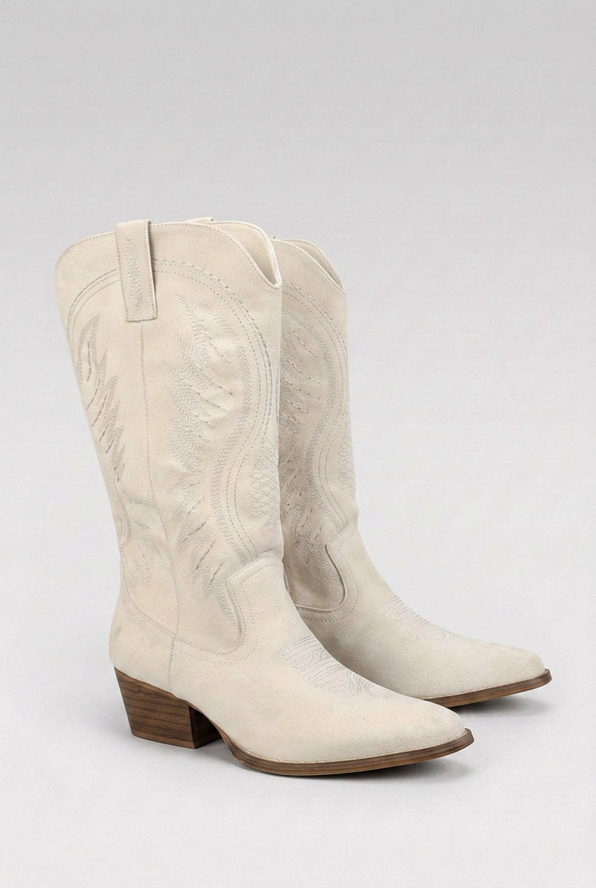 Embroidered Knee High Western Boots Women