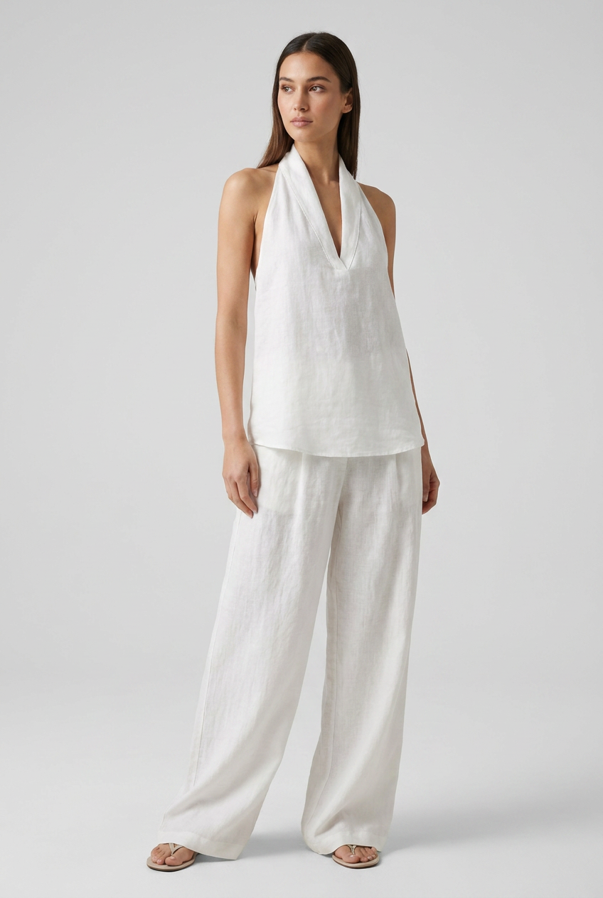 Halterneck Top Wide Leg Trouser Co-ord Set