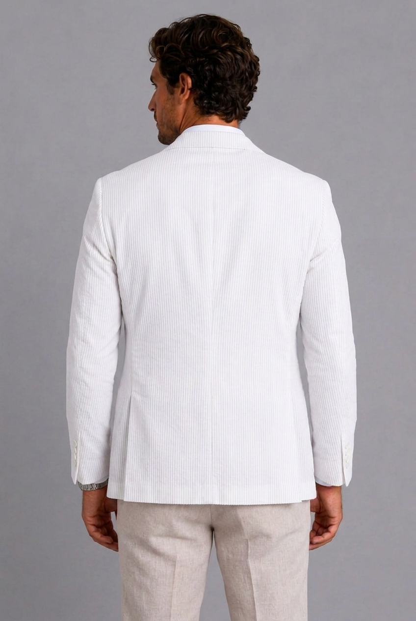 Textured Notch Lapel Lightweight Blazer Men
