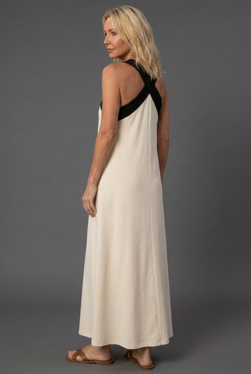Cross Front Halterneck Sleeveless Maxi Dress Women